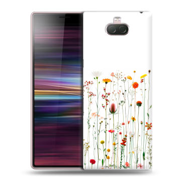 Силиконовый чехол на Sony Xperia 10 с принтом цветы Силиконовый чехол на Sony Xperia 10 с принтом цветы