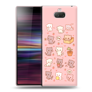 Силиконовый чехол на Sony Xperia 10 с принтом Hello Kitty Хелоу Кити Силиконовый чехол на Sony Xperia 10 с принтом Hello Kitty Хелоу Кити