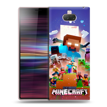 Силиконовый чехол на Sony Xperia 10 с принтом Майнкрафт Minecraft Силиконовый чехол на Sony Xperia 10 с принтом Майнкрафт Minecraft