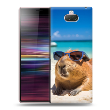 Силиконовый чехол на Sony Xperia 10 с принтом Капибара Силиконовый чехол на Sony Xperia 10 с принтом Капибара