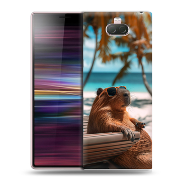 Силиконовый чехол на Sony Xperia 10 с принтом Капибара Силиконовый чехол на Sony Xperia 10 с принтом Капибара