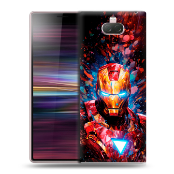 Силиконовый чехол на Sony Xperia 10 с принтом Железный человек Ironman Силиконовый чехол на Sony Xperia 10 с принтом Железный человек Ironman