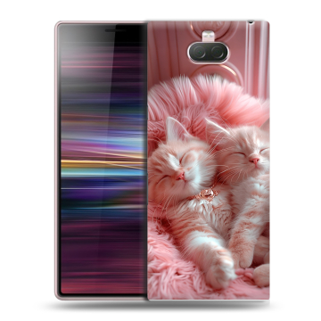 Силиконовый чехол на Sony Xperia 10 с принтом котята котики Силиконовый чехол на Sony Xperia 10 с принтом котята котики