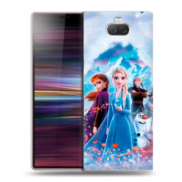 Силиконовый чехол на Sony Xperia 10 с принтом Холодное сердце Frozen Силиконовый чехол на Sony Xperia 10 с принтом Холодное сердце Frozen