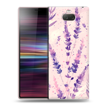 Силиконовый чехол на Sony Xperia 10 с принтом цветы лаванда Силиконовый чехол на Sony Xperia 10 с принтом цветы лаванда