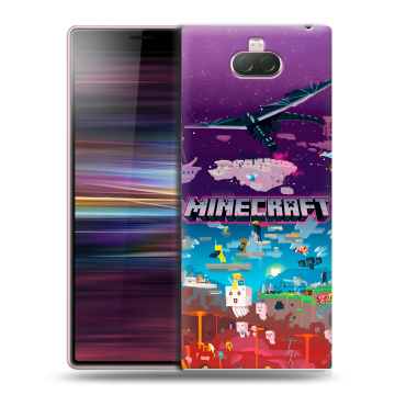 Силиконовый чехол на Sony Xperia 10 с принтом Майнкрафт Minecraft Силиконовый чехол на Sony Xperia 10 с принтом Майнкрафт Minecraft