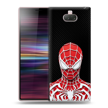 Силиконовый чехол на Sony Xperia 10 с принтом человек паук spiderman Силиконовый чехол на Sony Xperia 10 с принтом человек паук spiderman