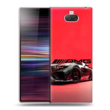 Силиконовый чехол на Sony Xperia 10 с принтом Мерседес Mercedes AMG Силиконовый чехол на Sony Xperia 10 с принтом Мерседес Mercedes AMG