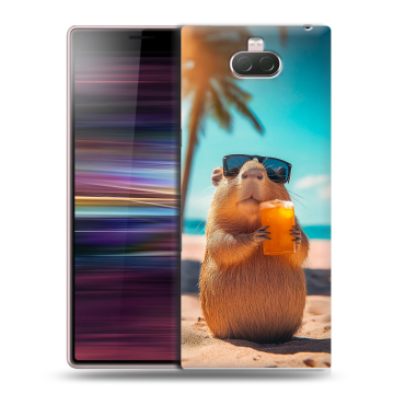 Силиконовый чехол на Sony Xperia 10 с принтом Капибара