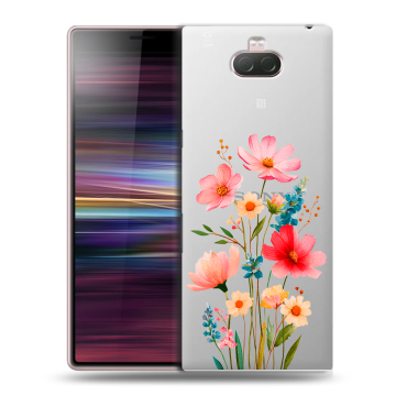 Силиконовый чехол на Sony Xperia 10 с принтом Цветы