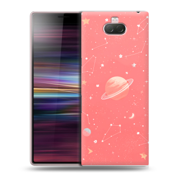 Силиконовый чехол на Sony Xperia 10 с принтом Розовый космос