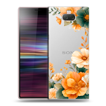 Силиконовый чехол на Sony Xperia 10 с принтом Цветы принт