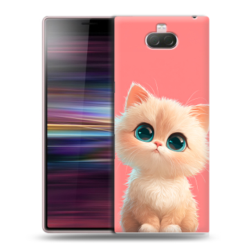 Силиконовый чехол на Sony Xperia 10 с принтом Розовый котенок
