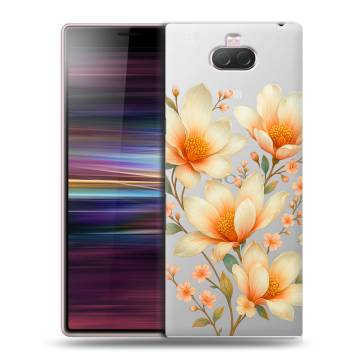 Силиконовый чехол на Sony Xperia 10 с принтом Цветы