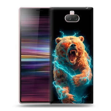 Силиконовый чехол на Sony Xperia 10 с принтом Медведь Силиконовый чехол на Sony Xperia 10 с принтом Медведь