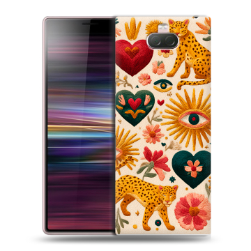 Силиконовый чехол на Sony Xperia 10 с принтом Модный принт Силиконовый чехол на Sony Xperia 10 с принтом Модный принт
