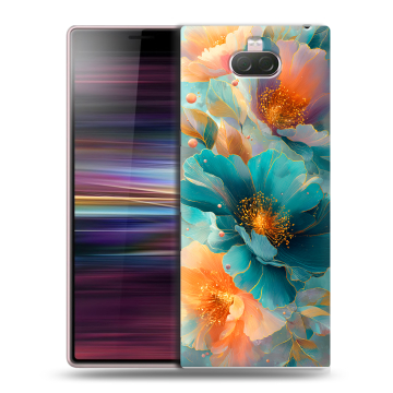 Силиконовый чехол на Sony Xperia 10 с принтом Цветы Силиконовый чехол на Sony Xperia 10 с принтом Цветы