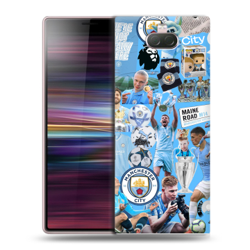 Силиконовый чехол на Sony Xperia 10 с принтом Man City Манчестер Сити Силиконовый чехол на Sony Xperia 10 с принтом Man City Манчестер Сити