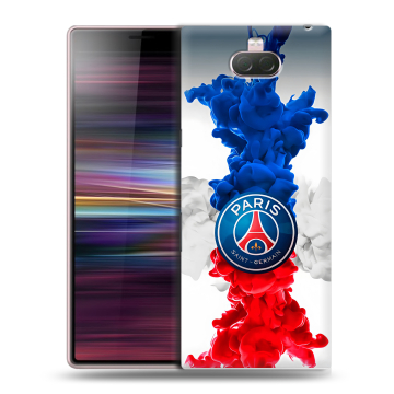 Силиконовый чехол на Sony Xperia 10 с принтом PSG ПСЖ Силиконовый чехол на Sony Xperia 10 с принтом PSG ПСЖ