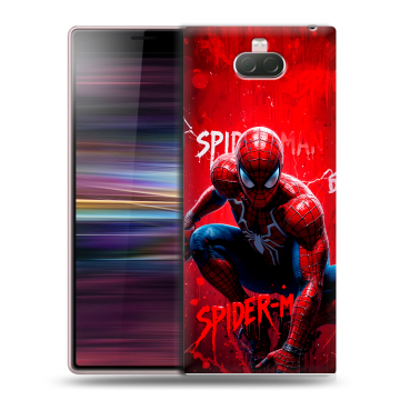 Силиконовый чехол на Sony Xperia 10 с принтом Spiderman Человек паук Силиконовый чехол на Sony Xperia 10 с принтом Spiderman Человек паук