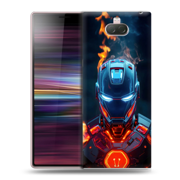 Силиконовый чехол на Sony Xperia 10 с принтом IronMan Железный человек Силиконовый чехол на Sony Xperia 10 с принтом IronMan Железный человек