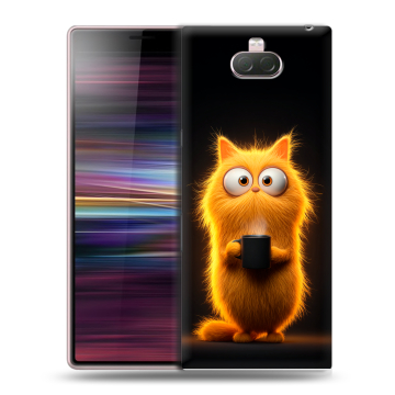 Силиконовый чехол на Sony Xperia 10 с принтом Смешной кот Силиконовый чехол на Sony Xperia 10 с принтом Смешной кот