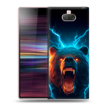 Силиконовый чехол на Sony Xperia 10 с принтом Медведь Силиконовый чехол на Sony Xperia 10 с принтом Медведь