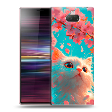 Силиконовый чехол на Sony Xperia 10 с принтом Красивый кот Силиконовый чехол на Sony Xperia 10 с принтом Красивый кот