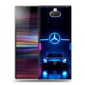 Силиконовый чехол на Sony Xperia 10 с принтом Mercedes Мерседес Силиконовый чехол на Sony Xperia 10 с принтом Mercedes Мерседес