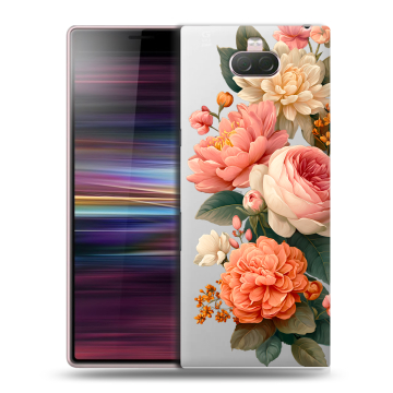 Силиконовый чехол на Sony Xperia 10 с принтом цветы Силиконовый чехол на Sony Xperia 10 с принтом цветы