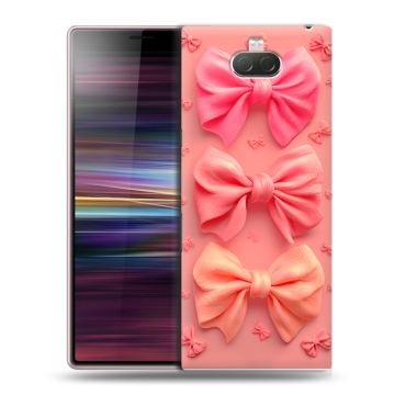 Силиконовый чехол на Sony Xperia 10 с принтом Розовые бантики Силиконовый чехол на Sony Xperia 10 с принтом Розовые бантики