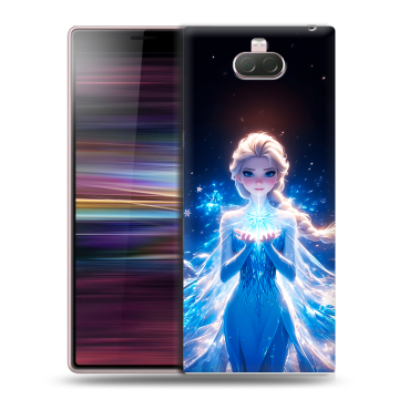 Силиконовый чехол на Sony Xperia 10 с принтом Холодное сердце Frozen Силиконовый чехол на Sony Xperia 10 с принтом Холодное сердце Frozen