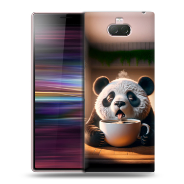 Силиконовый чехол на Sony Xperia 10 с принтом смешная панда Силиконовый чехол на Sony Xperia 10 с принтом смешная панда