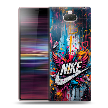 Силиконовый чехол на Sony Xperia 10 с принтом Nike Найк Силиконовый чехол на Sony Xperia 10 с принтом Nike Найк