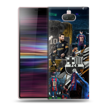 Силиконовый чехол на Sony Xperia 10 с принтом Messi Barcelona Силиконовый чехол на Sony Xperia 10 с принтом Messi Barcelona