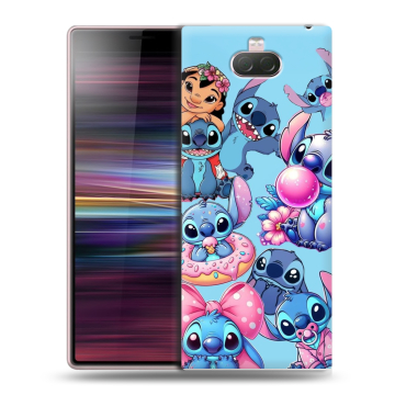 Силиконовый чехол на Sony Xperia 10 с принтом Лило и Стич Силиконовый чехол на Sony Xperia 10 с принтом Лило и Стич