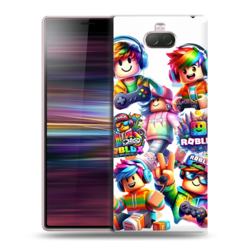 Силиконовый чехол на Sony Xperia 10 с принтом Roblox Роблокс