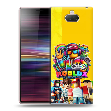 Силиконовый чехол на Sony Xperia 10 с принтом Roblox Роблокс