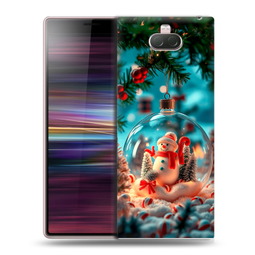 Силиконовый чехол на Sony Xperia 10 с принтом Новый год