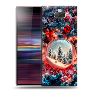 Силиконовый чехол на Sony Xperia 10 с принтом Новый год