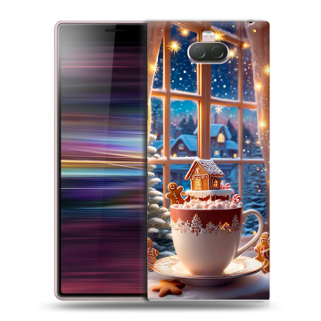 Силиконовый чехол на Sony Xperia 10 с принтом Новый год