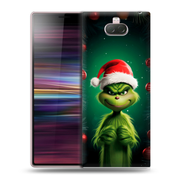 Силиконовый чехол на Sony Xperia 10 с принтом Гринч Новый год Рождество