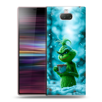Силиконовый чехол на Sony Xperia 10 с принтом Новый год гринч
