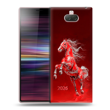 Силиконовый чехол на Sony Xperia 10 с принтом Новый год
