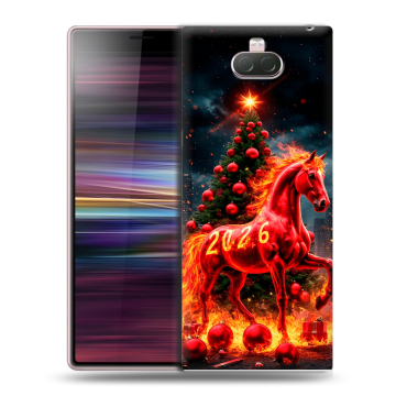 Силиконовый чехол на Sony Xperia 10 с принтом Новый год