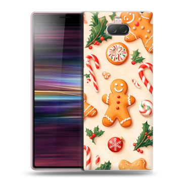 Силиконовый чехол на Sony Xperia 10 с принтом Новый год Силиконовый чехол на Sony Xperia 10 с принтом Новый год