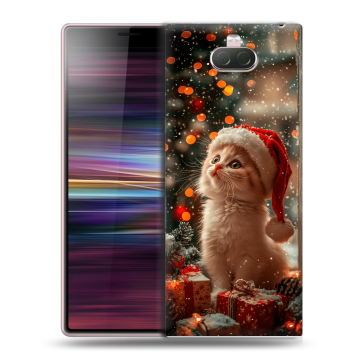 Силиконовый чехол на Sony Xperia 10 с принтом Новый год Силиконовый чехол на Sony Xperia 10 с принтом Новый год