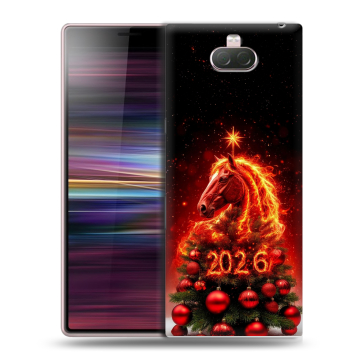 Силиконовый чехол на Sony Xperia 10 с принтом Новый год Силиконовый чехол на Sony Xperia 10 с принтом Новый год