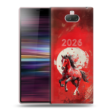 Силиконовый чехол на Sony Xperia 10 с принтом Новый год Силиконовый чехол на Sony Xperia 10 с принтом Новый год