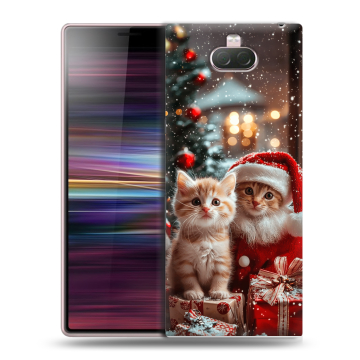 Силиконовый чехол на Sony Xperia 10 с принтом Новый год Силиконовый чехол на Sony Xperia 10 с принтом Новый год